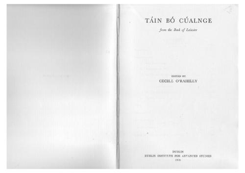 Táin Bó Cúalnge from the Book of Leinster
