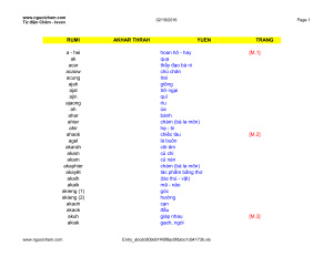 Tự-điển Chăm-Việt / Чамско-вьетнамский словарь