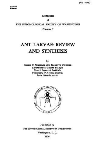 Ant larvae: review and synthesis
