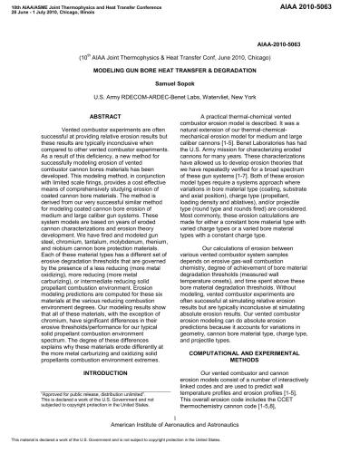 Modeling gun bore heat transfer and degradation