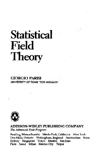 Statistical field theory