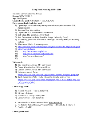 Activate B1 + Course planning