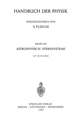 Handbuch der Physik. Band 53. Astrophysik IV: Sternsysteme