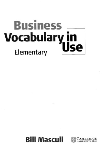 Business Vocabulary in Use (Elementary)