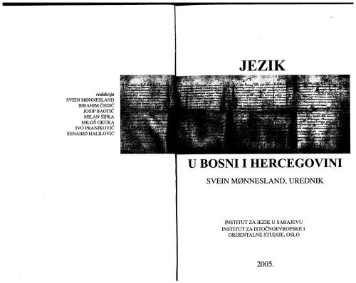 Jezik u Bosni i Hercegovini