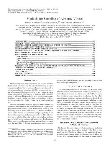 Methods for Sampling of Airborne Viruses