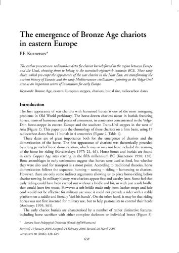 The emergence of Bronze Age chariots in eastern Europe