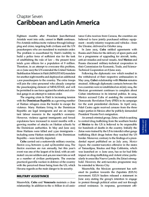 The Military Balance 2005-06, Ch. 07.Caribbean and Latin America