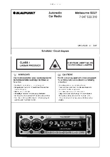 Circuit diagram car radio Melbourne SD27