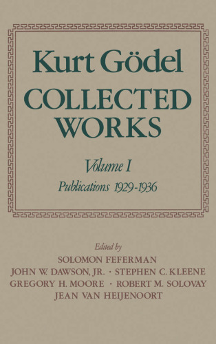 Collected Works: Volume I: Publications 1929-1936