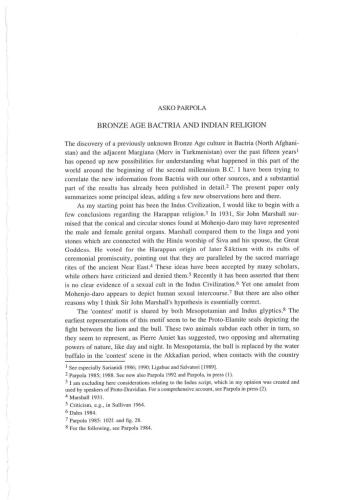 Bronze Age Bactria and Indian Religion