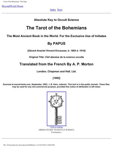 The Tarot of the Bohemians