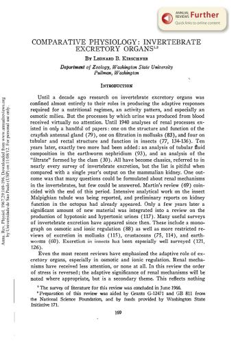 Comparative physiology: invertebrate excretory organs