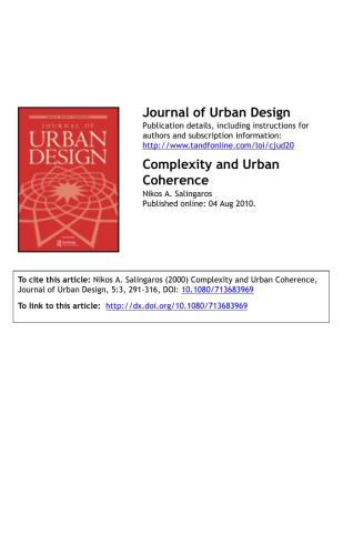 Complexity and Urban Coherence