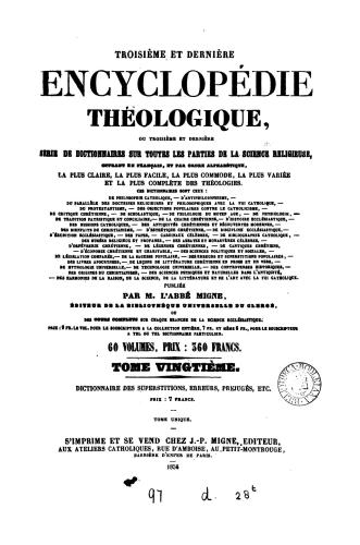 Dictionnaire des superstitions, erreurs, préjugés et traditions populaires, où sont exposées les croyances des temps anciens et modernes