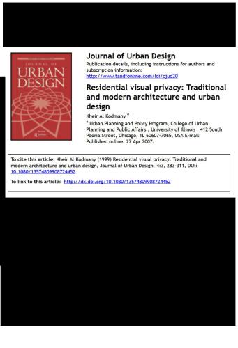 Residential visual privacy: Traditional and modern architecture and urban design