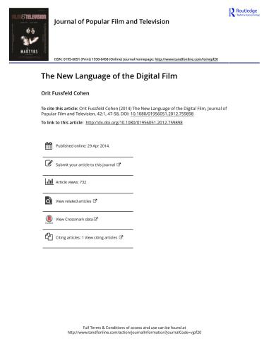 The New Language of the Digital Film