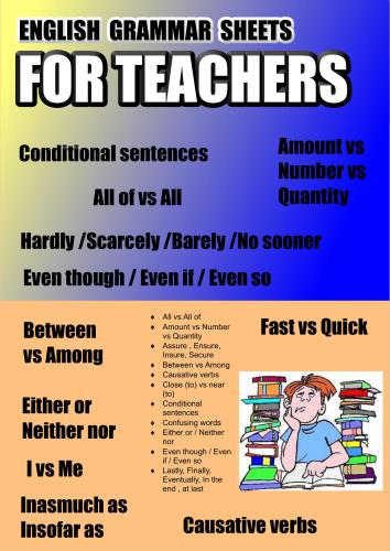 English Grammar Sheets for Teachers