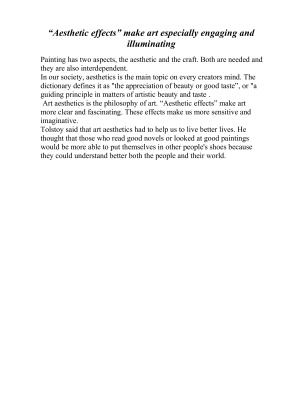 Aesthetic effects make art especially engaging and illuminating