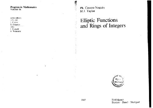 Elliptic Functions and Rings of Integers