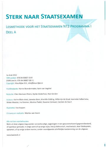 Sterk naar Staatsexamen. Deel A