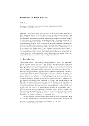 Lectures on Solar Physics