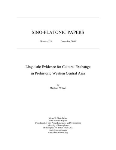 Linguistic Evidence for Cultural Exchange in Prehistoric Western Central Asia
