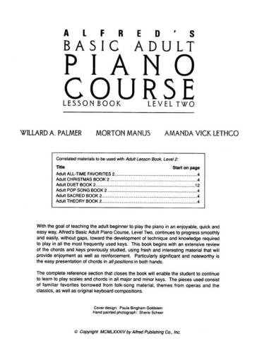 Alfred's Basic Adult Piano Course Lesson Book, Level 2 by Manus Morton