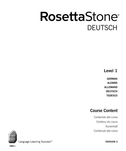 Rosetta Stone German. Тексты уроков. Уровни 1-5