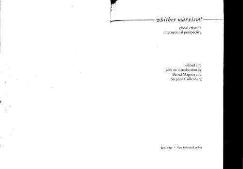 Whither Marxism? Global Crises in International Perspective