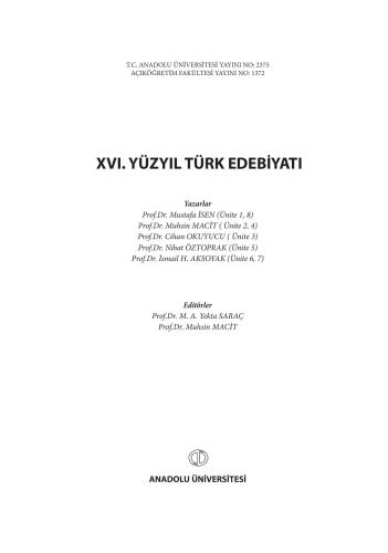 XVI. Yüzyıl Türk Edebiyatı