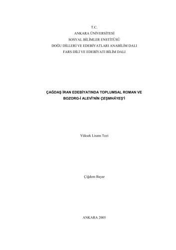 Çağdaş İran Edebiyatında Toplumsal Roman ve Bozorg-i Alevi'nin Çeşmhayeş'i