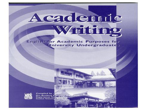Academic Writing - English for Academic Purposes for University Undergraduates