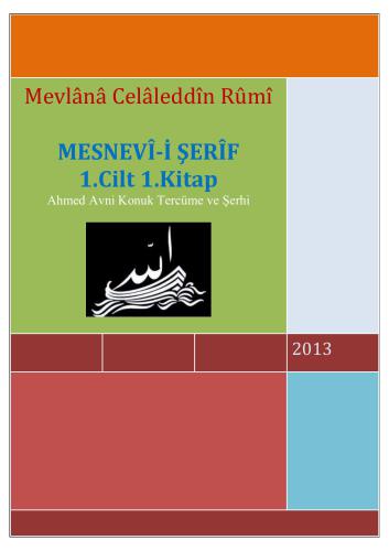 Mesnevî-i Şerîf - 1.Cilt 1.Kitap