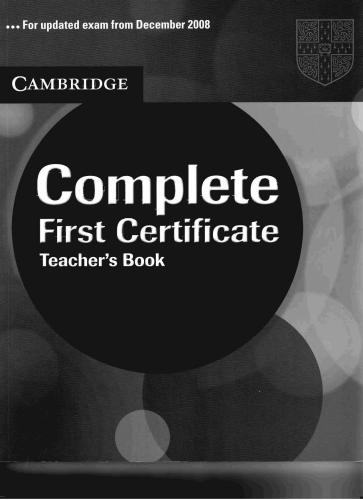 Complete First Certificate Teacher's Book