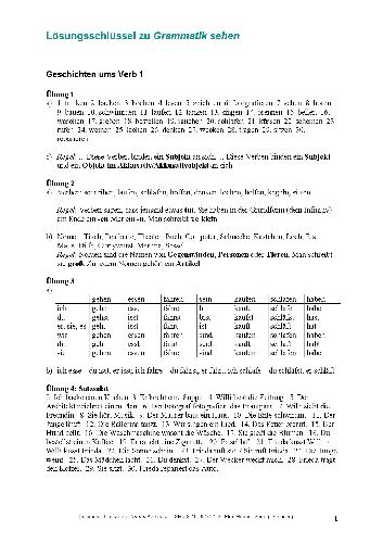Grammatik sehen: Arbeitsbuch fur Deutsch als Fremdsprache + Lsungsschlssel