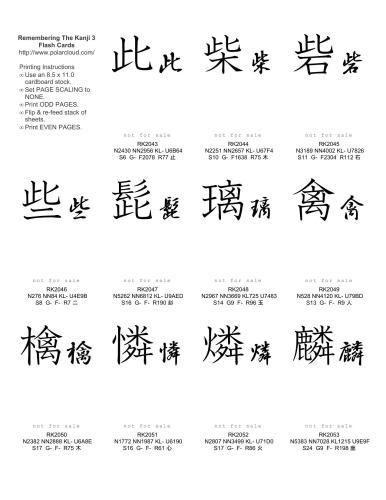 Remembering The Kanji 3 Flash Card