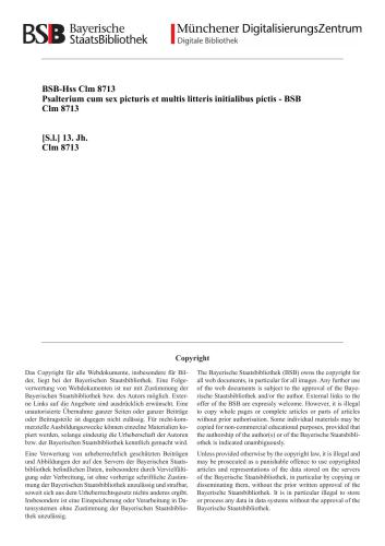 Psalterium cum sex picturis et multis litteris initialibus pictis/ Псалтырь с шестью рисунками и многочисленными рисованными буквицами