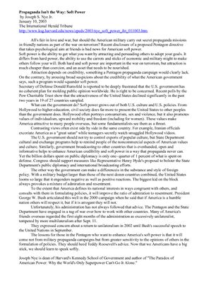 Jr. Propaganda Isn't the Way: Soft Power