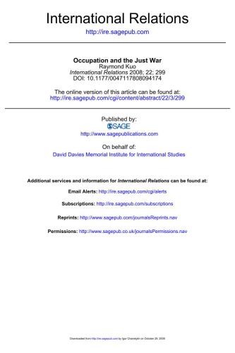 Occupation and the Just War