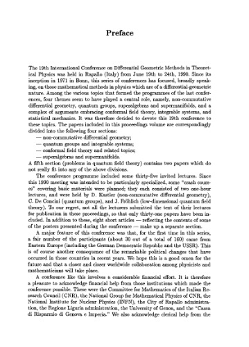 Differential Geometric Methods in Theoretical Physics: Proceedings of the 19th International Conference Held in Rapallo, Italy 19–24 June 1990