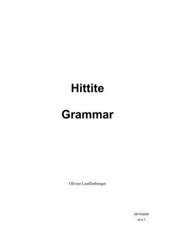 Hittite Grammar (+ pardigms)