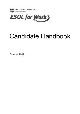 Candidate Handbook For ESOL
