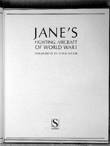 Jane's fighting Aircraft of World War I.