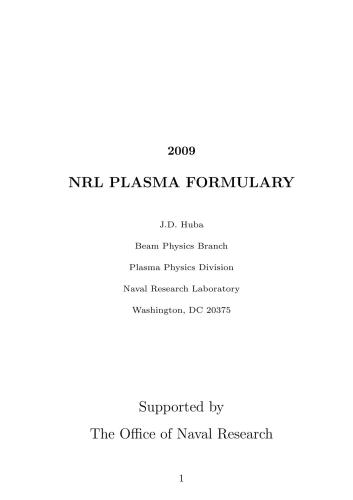2009 NRL Plasma Formulary