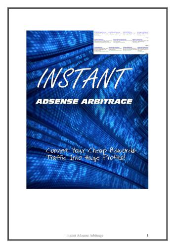Instant Adsense Arbitrage