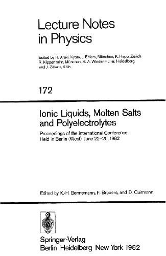 Ionic Liquids, Molten Salts and Polyelectrolytes