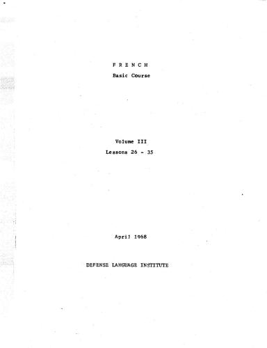 Defense Language Institute. French basic course 26-35