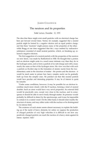 The neutron and its properties