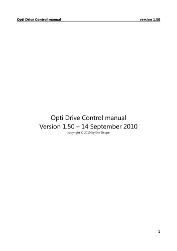 Opti Drive Control manual